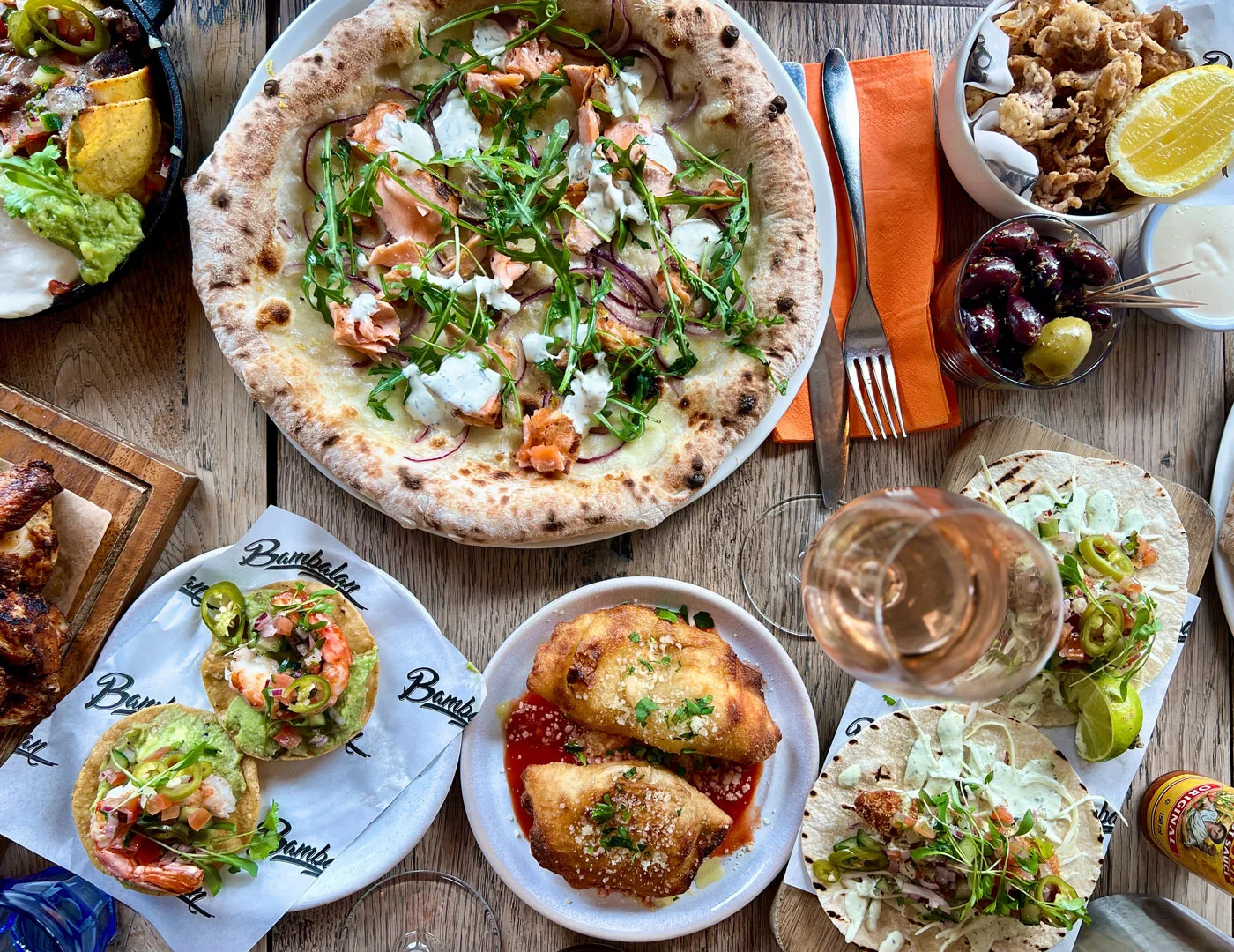 Sharing party food platters at Bambalan